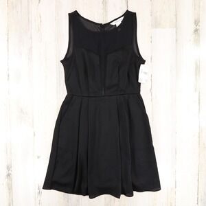 BCBGeneration Dress Womens Size 0 BCBG Black Sheer Yoke Sleeveless NEW